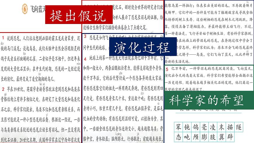 （结合语文作业本设计）统编版小学语文四年级下册6.飞向蓝天的恐龙课件两课时第6页