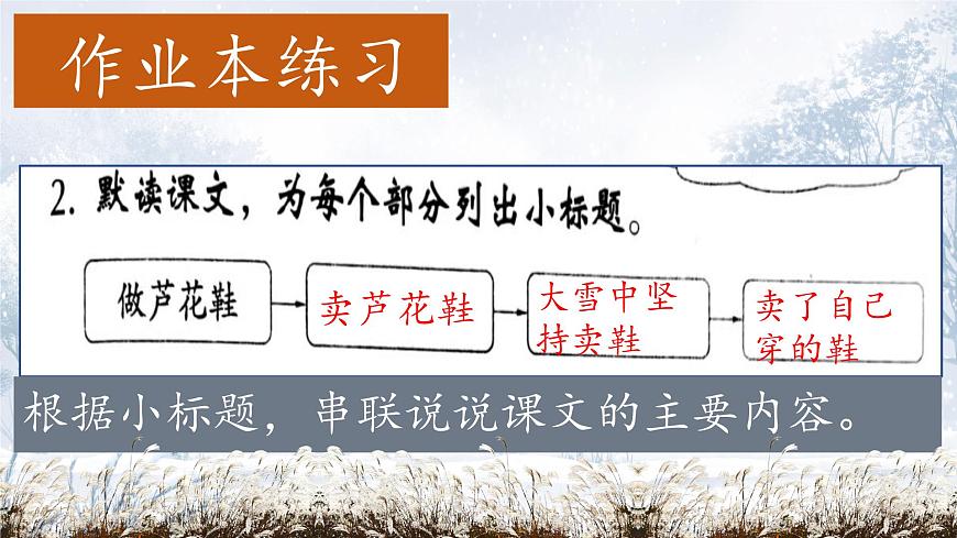 （结合语文作业本设计）统编版小学语文四年级下册21.芦花鞋课件一课时第8页