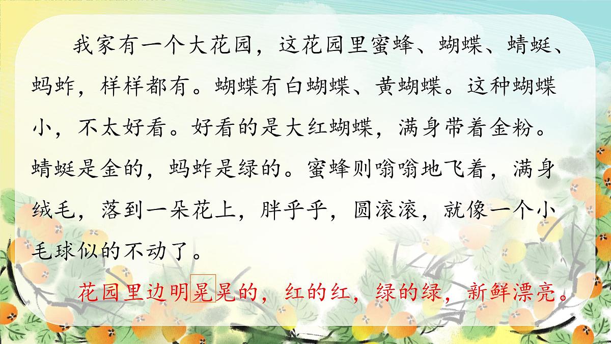 （结合语文   作业本设计）统编版小学语文五年级下册2.祖父的园子课件两课时第8页