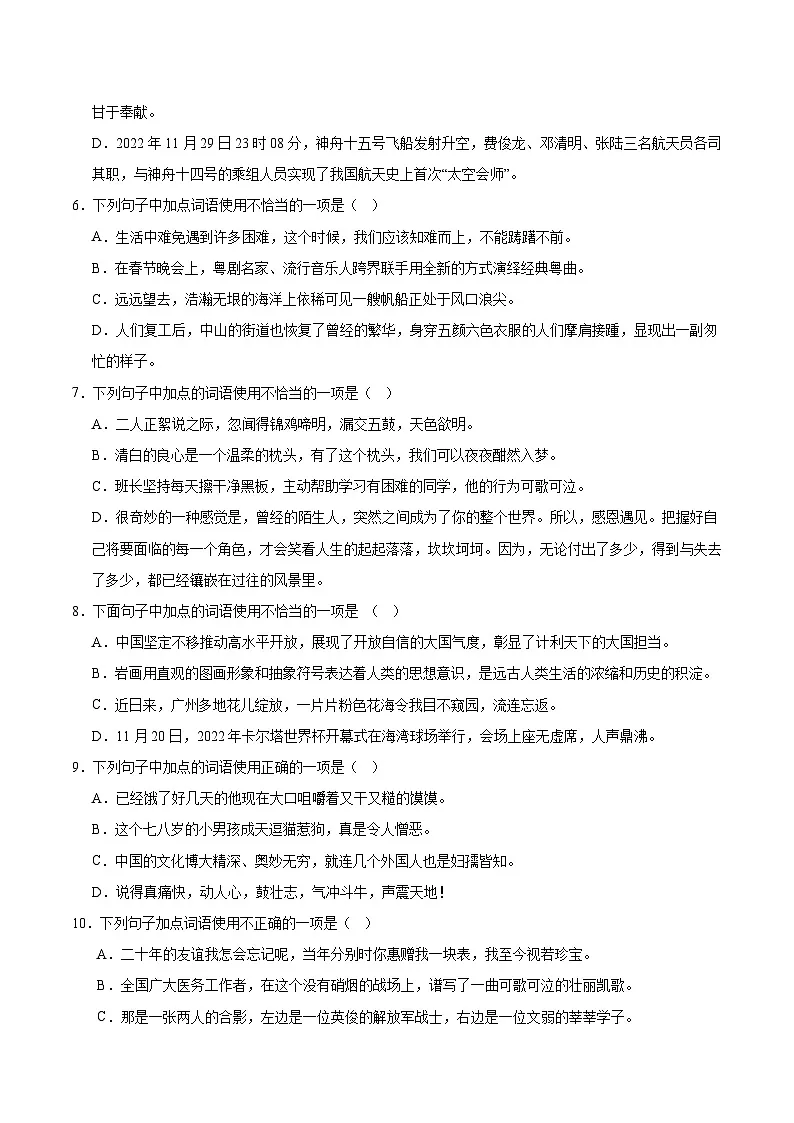 专题03 词语运用（专项练习）第2页