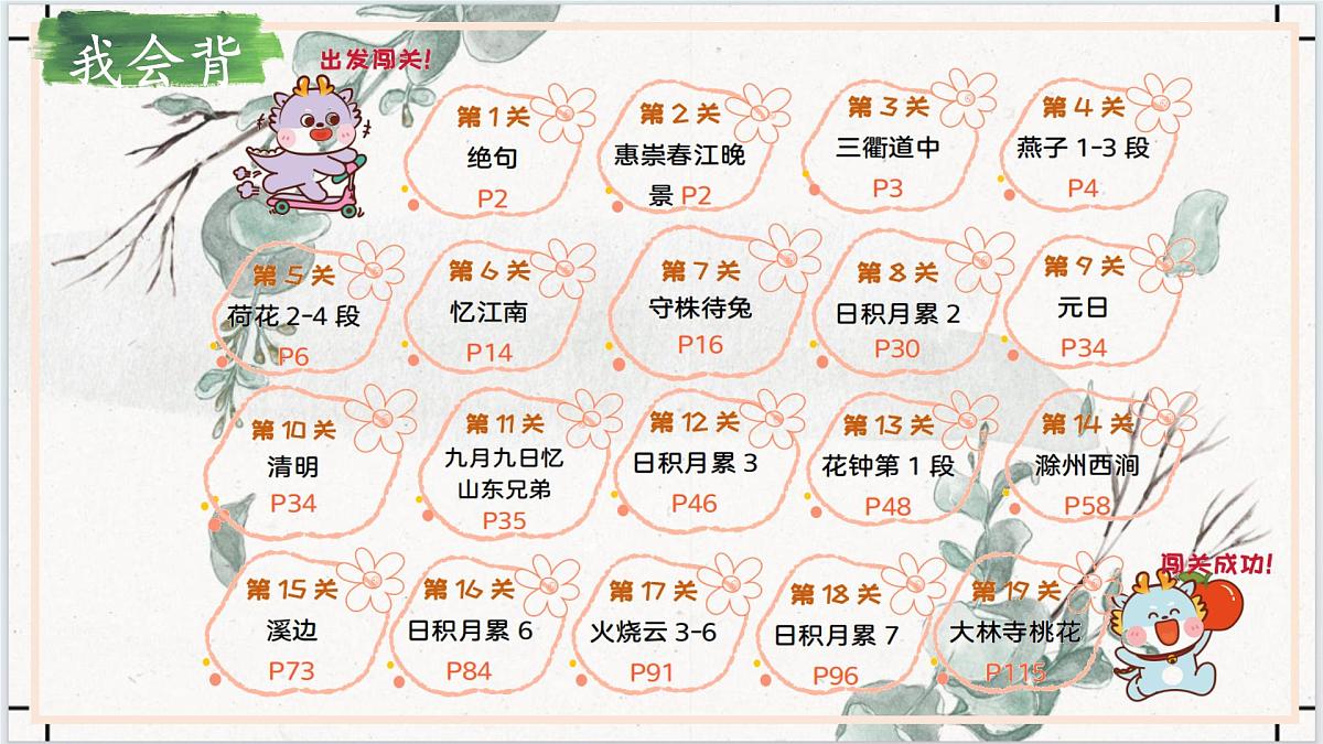 3.三年级下册期末课文内容背诵课件第2页