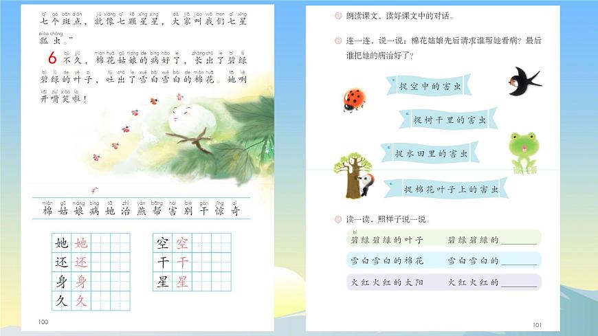 小学 语文 统编版（2024）一年级下册8.18 棉花姑娘 课件第5页
