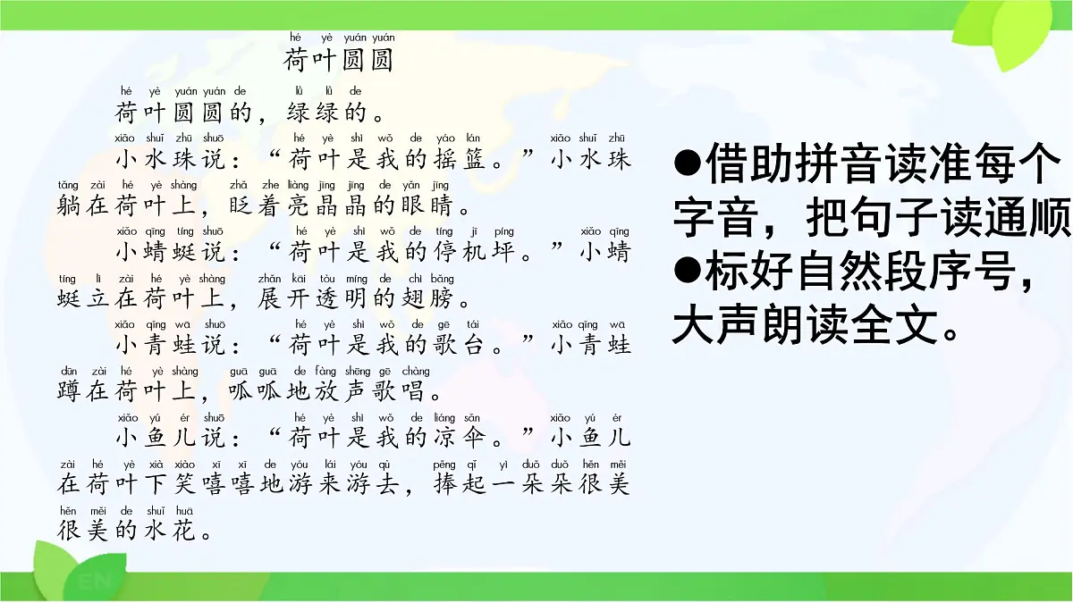 小学语文统编版（2024）一年级下册6.12 荷叶圆圆 课件第2页