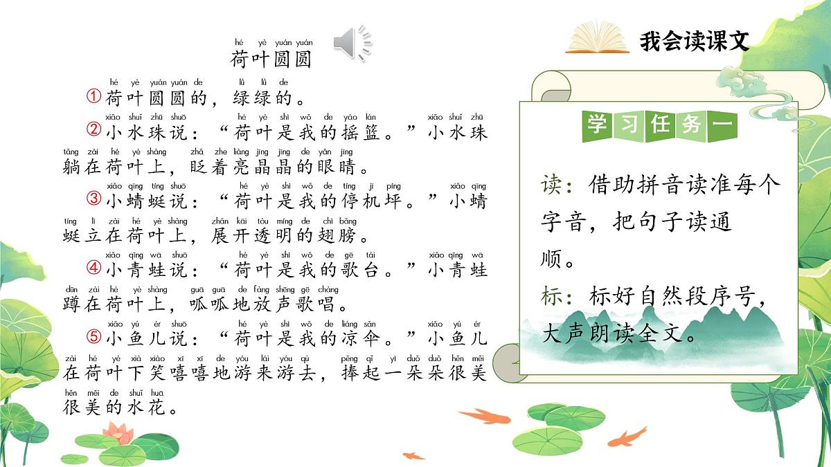 小学语文统编版（2024）一年级下册6.12 荷叶圆圆 课件第6页