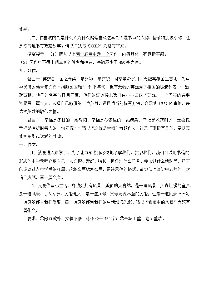 六年级语文下册期末高频考点训练 专项12 写作（原卷+详解详释）2024-2025学年 统编版第3页