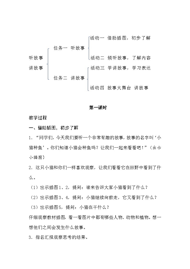 部编版2025一年级下册语文《口语交际：听故事，讲故事》教学设计第2页