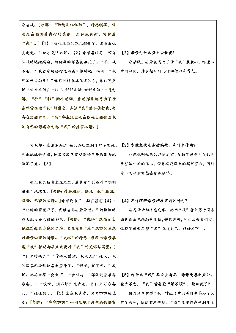 小升初语文暑假衔接 第09讲 《秋天的怀念天》（解释版）2025暑假小升初语文衔接课程 第3页