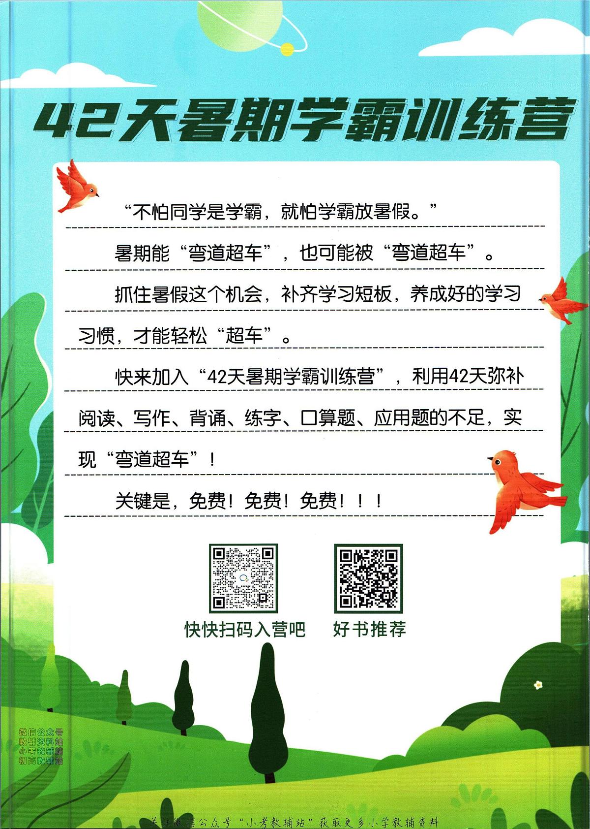 暑假作业暑假字帖四年级下学期衔接语文复习期末试卷语文第2页