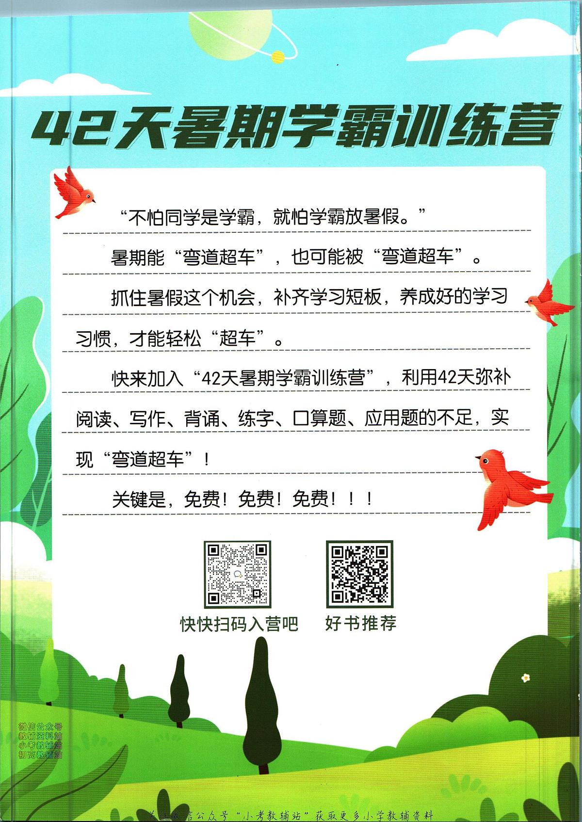 暑假作业暑假字帖五年级下学期衔接语文复习期末试卷语文第2页