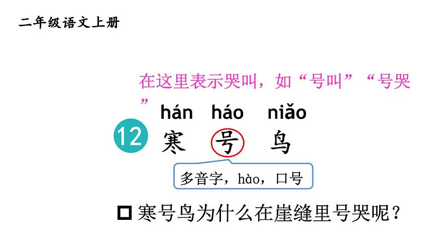 小学语文新部编版二年级上册第五单元12 寒号鸟教学课件（2025秋）第4页
