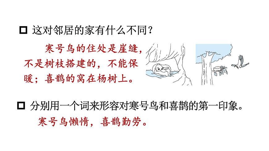 小学语文新部编版二年级上册第五单元12 寒号鸟教学课件（2025秋）第8页