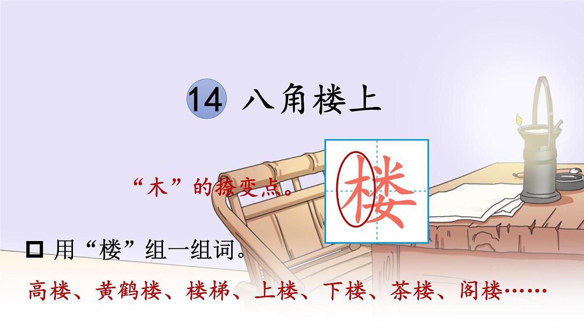 小学语文新部编版二年级上册第六单元14 八角楼上教学课件（2025秋）第4页
