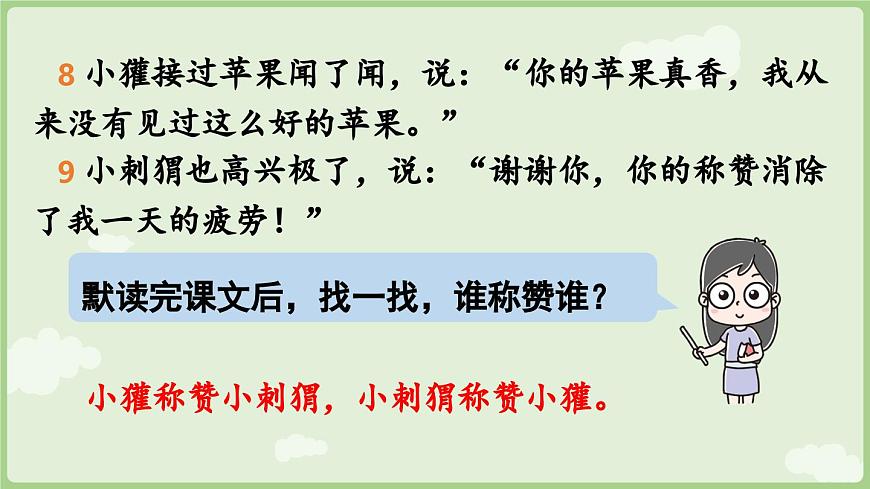 【教学课件】阅读21.《称赞》第1课时第6页