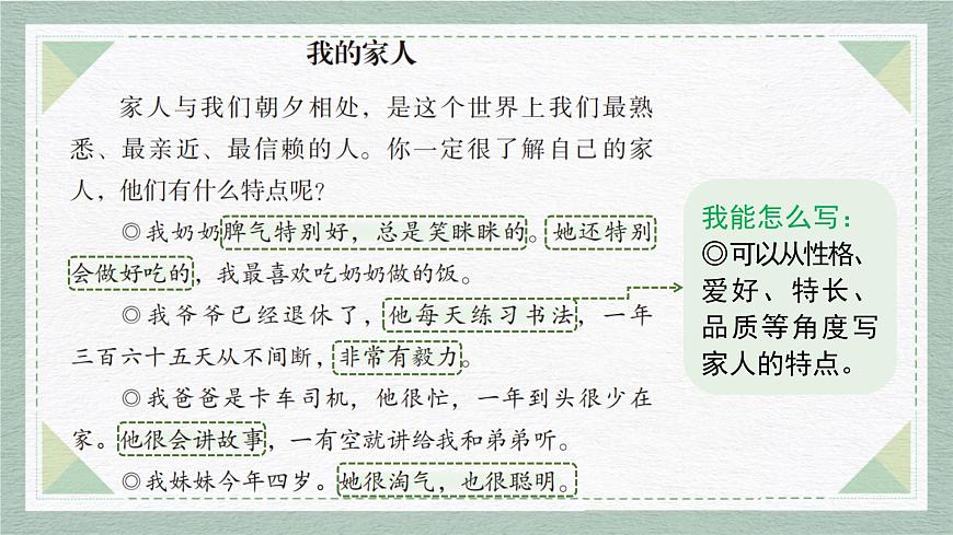 2025-2026学年度统编版语文四年级上册第二单元习作：我的家人（课件）第6页