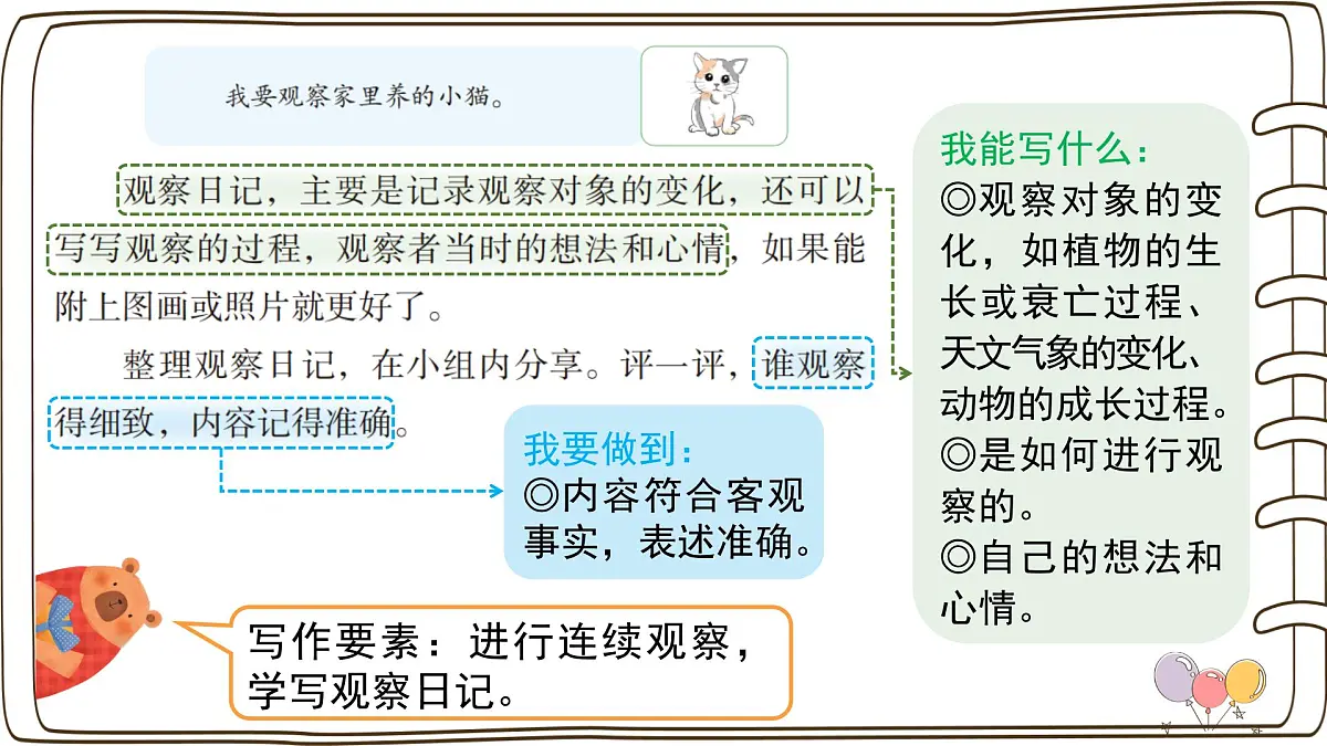 2025-2026学年度统编版语文四年级上册第三单元习作：写观察日记（课件）第5页