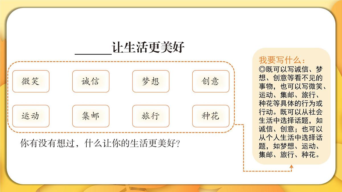 2025-2026学年度统编版语文六年级上册第三单元习作：_______让生活更美好（课件）第4页