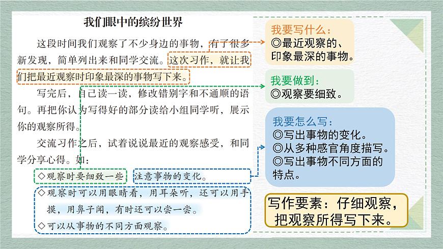 2025-2026学年度统编版语文三年级上册第五单元习作：我们眼中的缤纷世界（课件）第4页