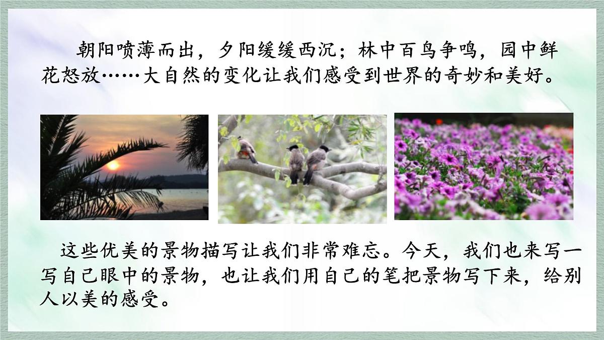 统编版语文五年级上册课件第七单元《习作：____ 即景》第2页