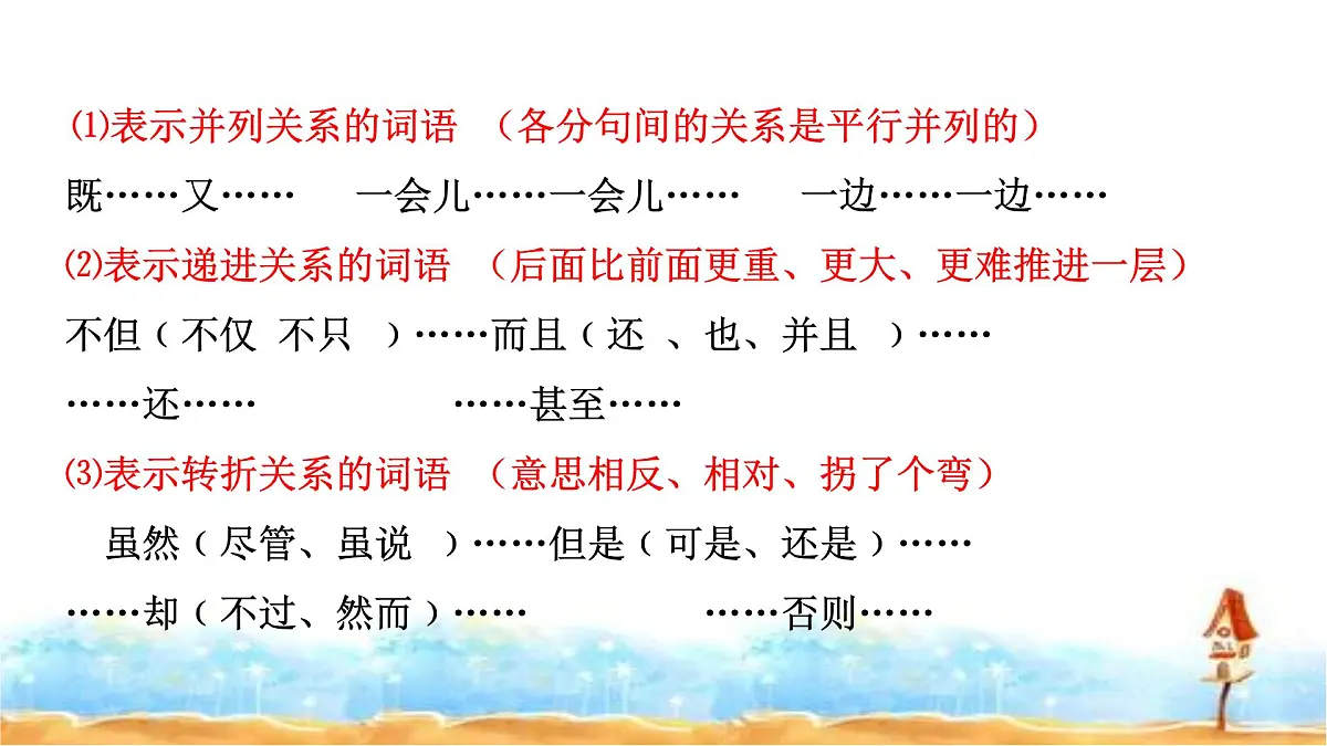 人教统编版六年级小升初语文总复习 专题六·关联词运用 课件第7页