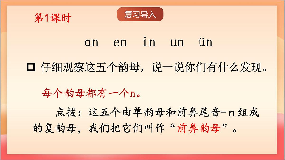 统编版（2024）语文一上 汉语拼音13《 ɑn en in un ün 》课件第3页