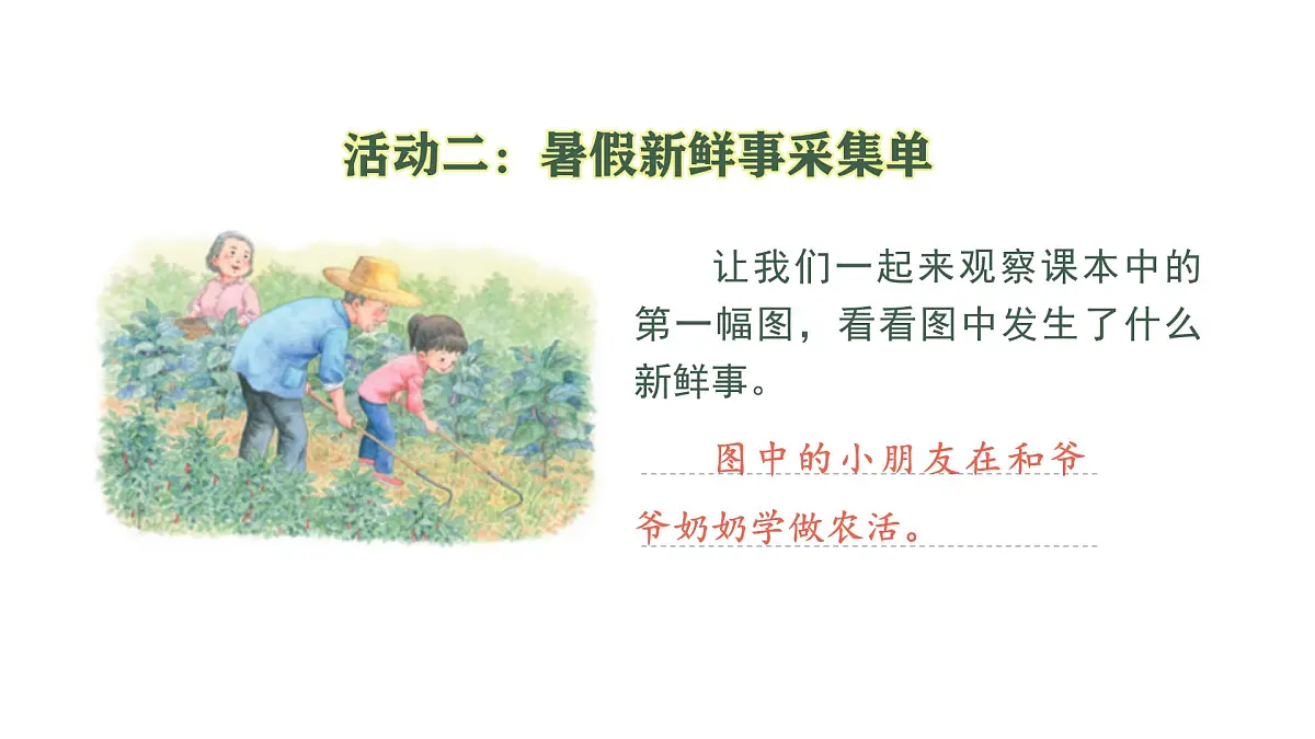 小学语文新部编版三年级上册第一单元《口语交际：我的暑假生活》教学课件（2025秋）第3页