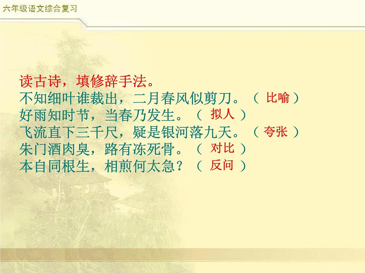 2025六年级小升初语文综合复习 课件之古诗词总复习第7页
