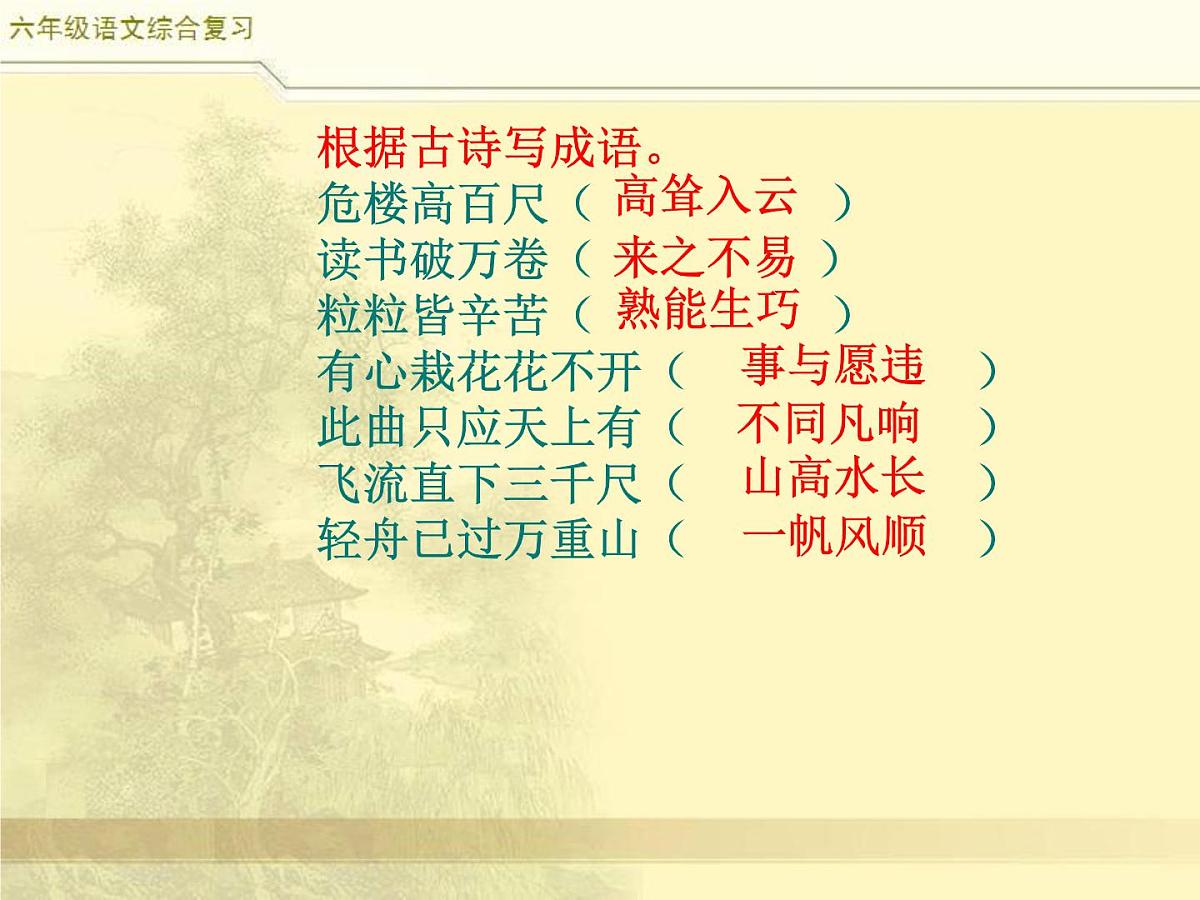 2025六年级小升初语文综合复习 课件之古诗词总复习第8页