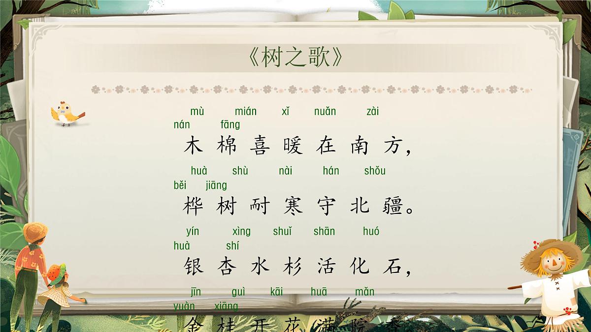 小学语文新部编版二年级上册第二单元识字2.《树之歌》教学课件（2025秋）第5页