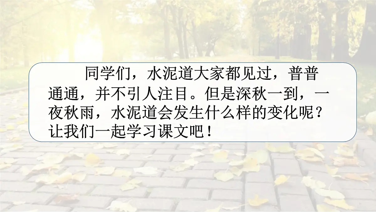 统编版语文三年级上册课件《5 铺满金色巴掌的水泥道》第2页