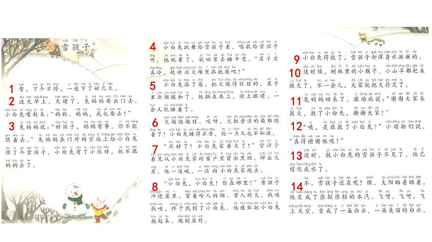 统编版语文二年级上册20 雪孩子 课件第6页
