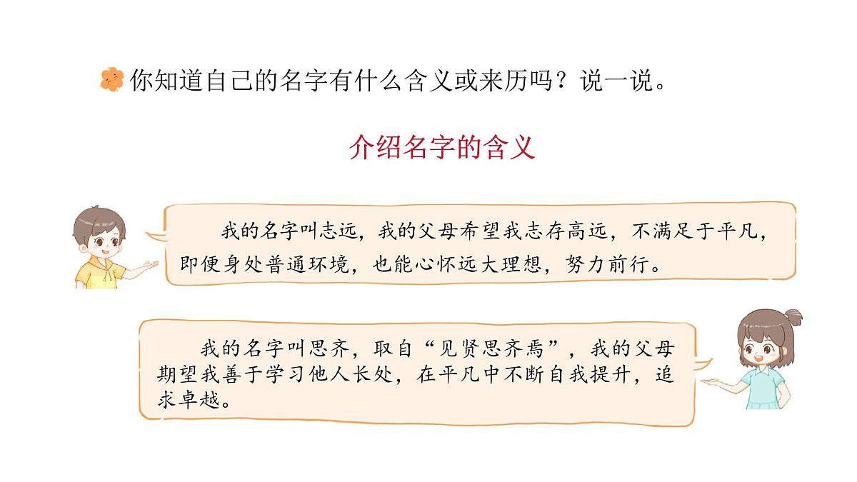 统编版语文三年级上册口语交际：名字里的故事 课件第7页