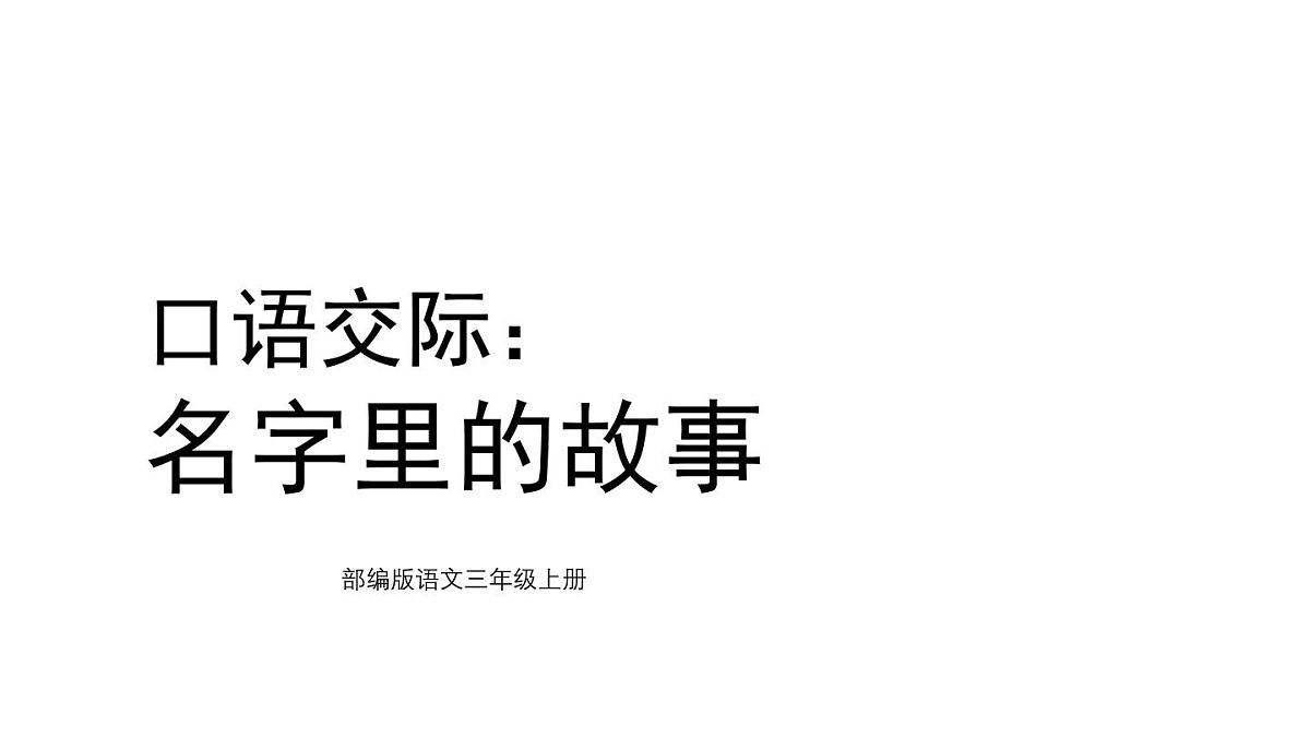 课件 统编版语文三年级上册口语交际：名字里的故事 课件第1页