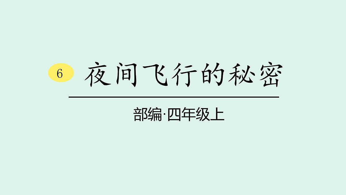 6 《夜间飞行的秘密》 (课件)2025-2026学年统编版四年级语文上册第1页