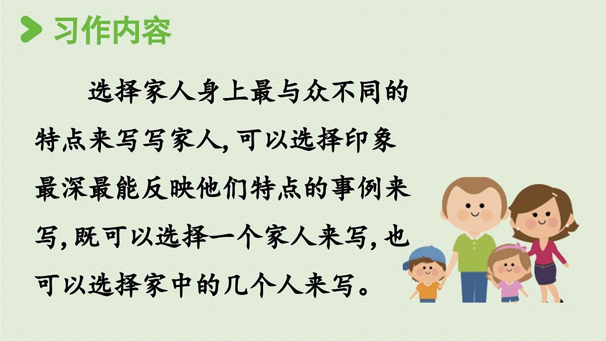 2025秋最新教材统编版语文四年级（上）第二单元-《习作：我的家人》 第1课时第7页