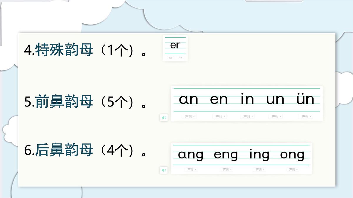 小学  语文  统编版（2024）  一年级上册（2024）  第三单元 汉语拼音第三单元复习课件第5页