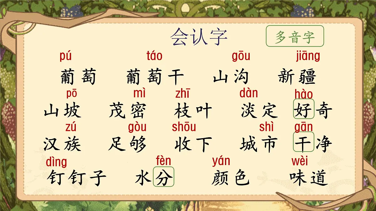 【25秋】统编版小学语文二年级上册-阅读10.《葡萄沟》课件第8页