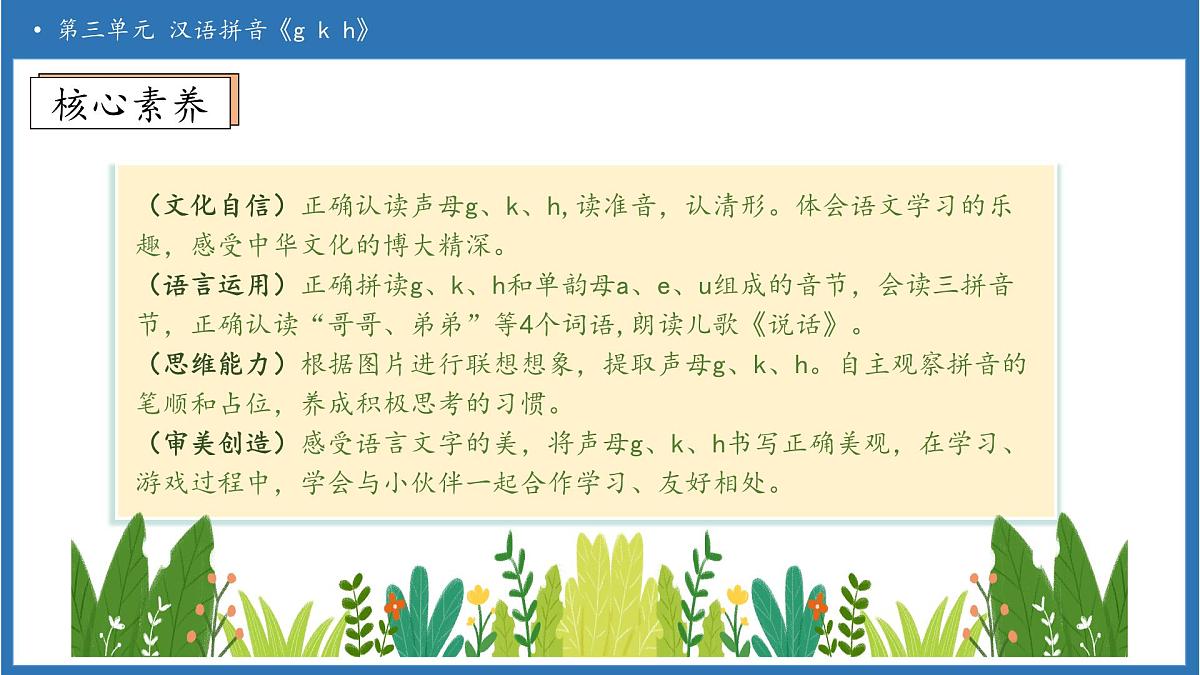 【任务型备课】统编版语文一上-汉语拼音5. g k h（第2课时）（课件）第4页