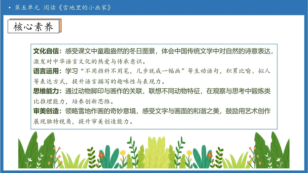 【任务型备课】统编版语文一上-阅读3. 雪地里的小画家（第1课时）（课件）第4页