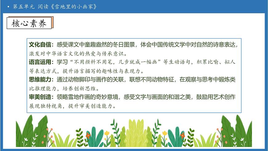 【任务型备课】统编版语文一上-阅读3. 雪地里的小画家（第2课时）（课件）第4页