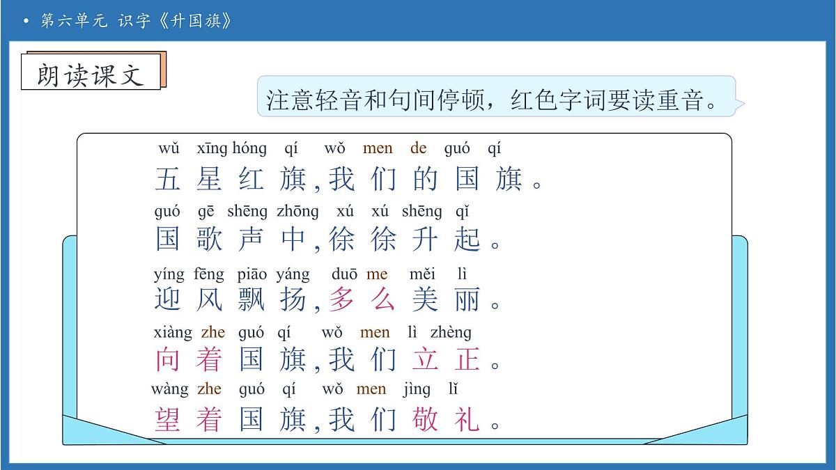 【任务型备课】统编版语文一上-识字8. 升国旗（第1课时）（课件）第8页