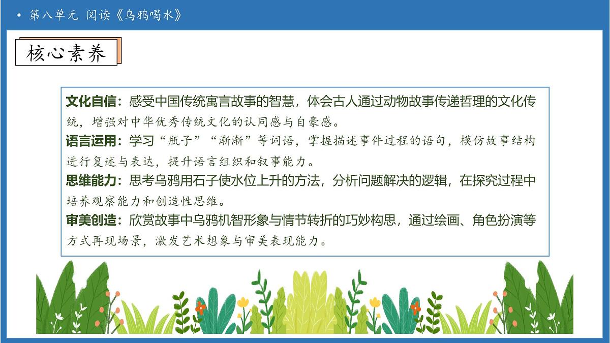 【任务型备课】统编版语文一上-阅读9. 乌鸦喝水（第1课时）（课件）第4页