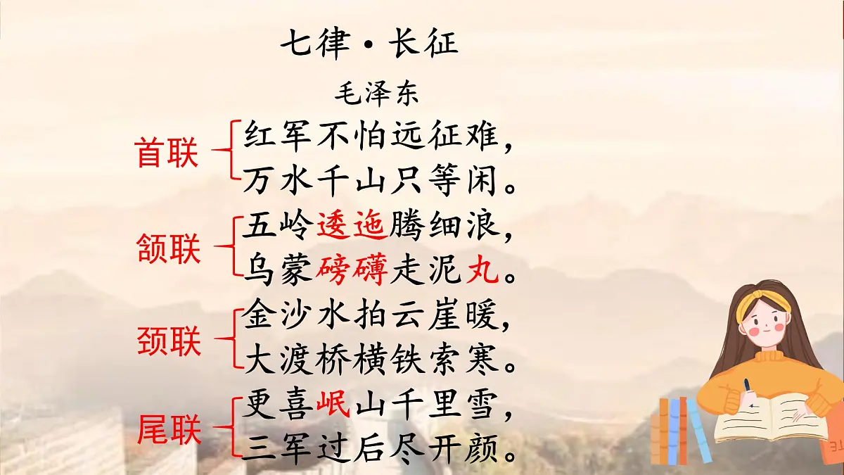 【核心素养目标】部编版小学语文六上 5《七律·长征》课件第7页