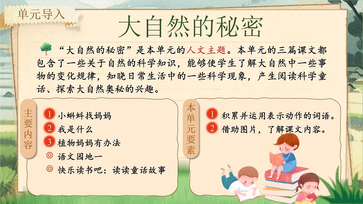 【25秋】统编版小学语文二年级上册-《第一单元统整：探索大自然的秘密》课件第2页