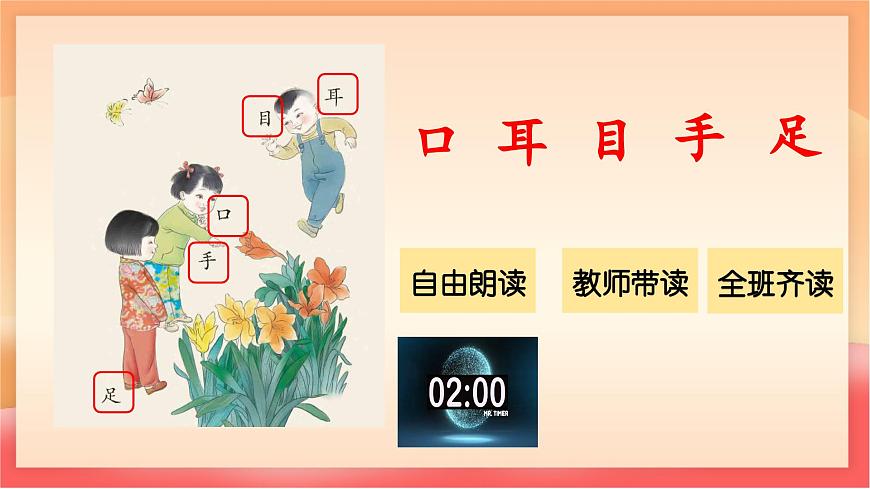 人教部编版（五四制）语文一年级上册（2024） 识字3《口耳目手足》课件第6页