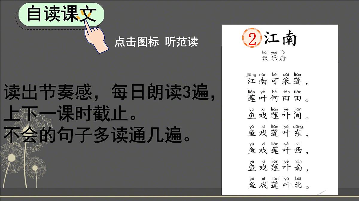小学  语文  统编版（2024）  一年级上册（2024）  第五单元 阅读2 江南 课件第5页