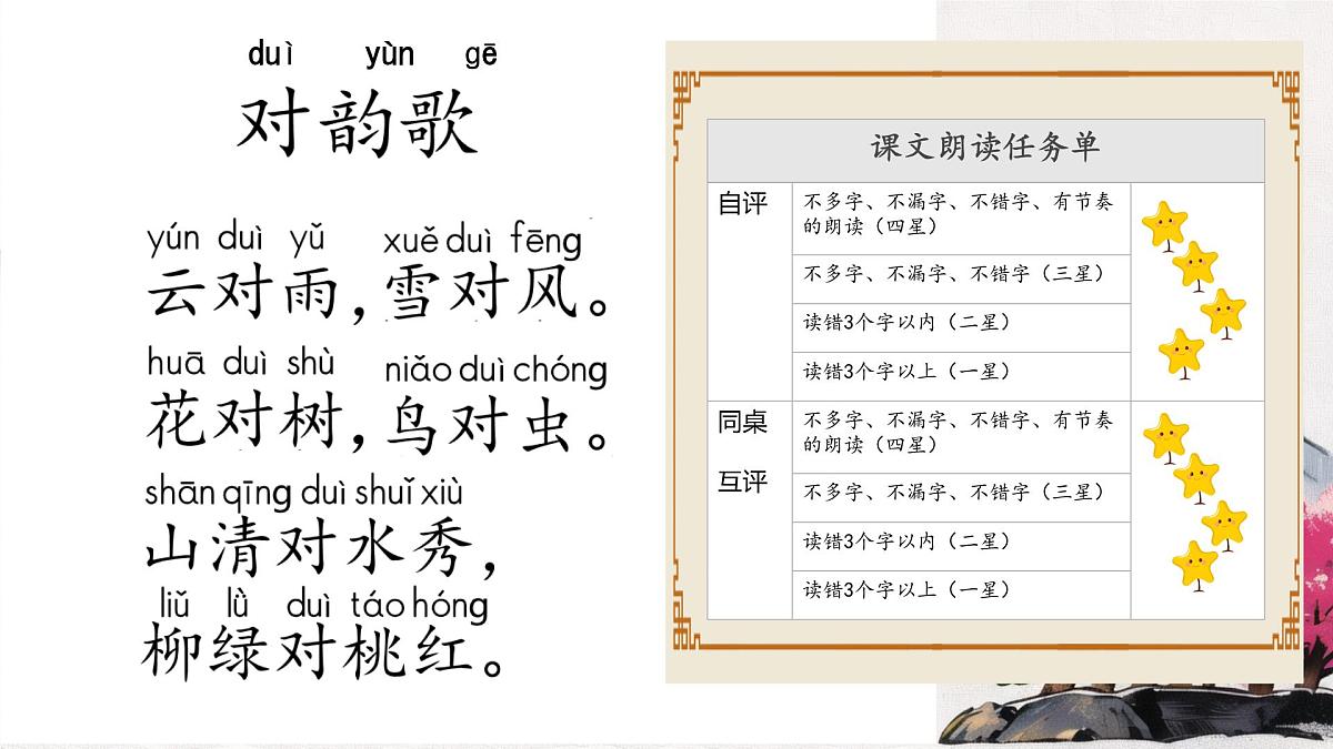 小学  语文  统编版（2024）  一年级上册（2024）  第六单元 识字5 对韵歌 课件第7页