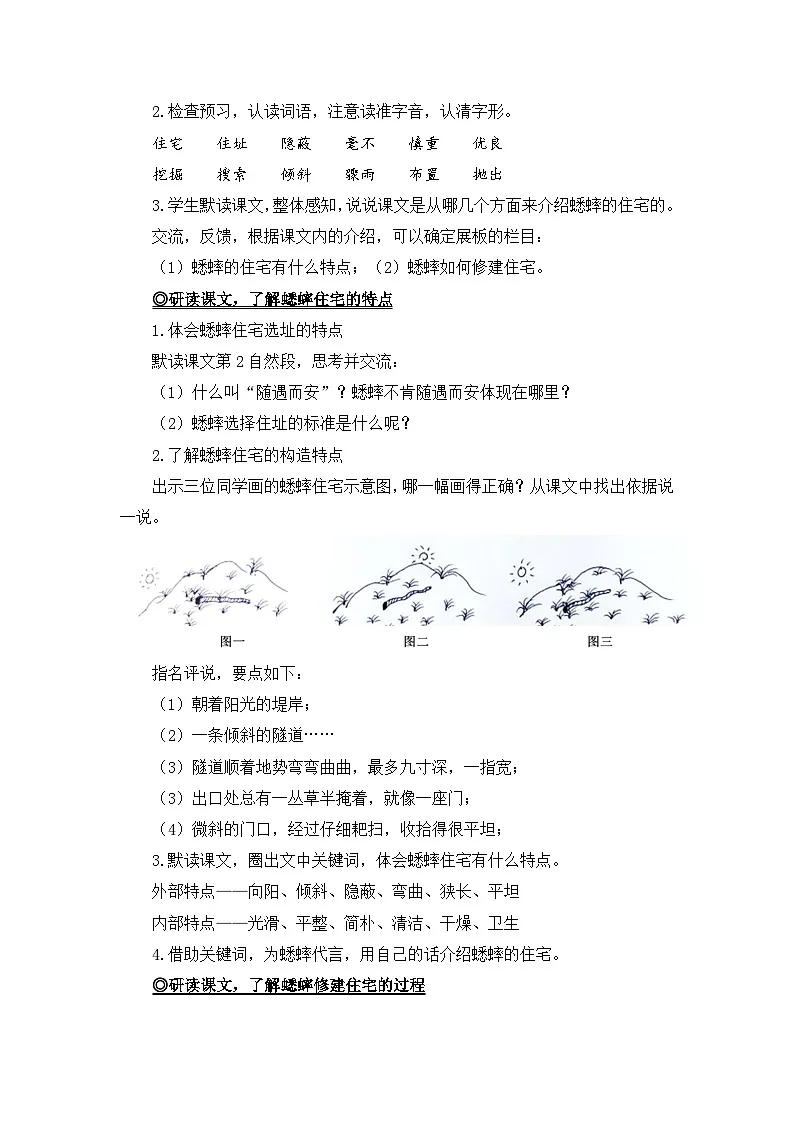 【教案】统编四上第3单元第11课《蟋蟀的住宅》第2页