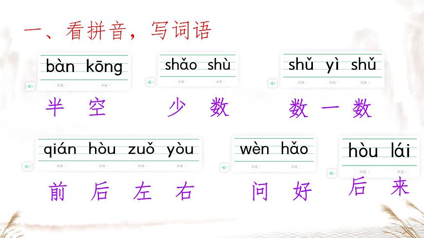 小学  语文  统编版（2024）  一年级上册第六单元复习课件第2页