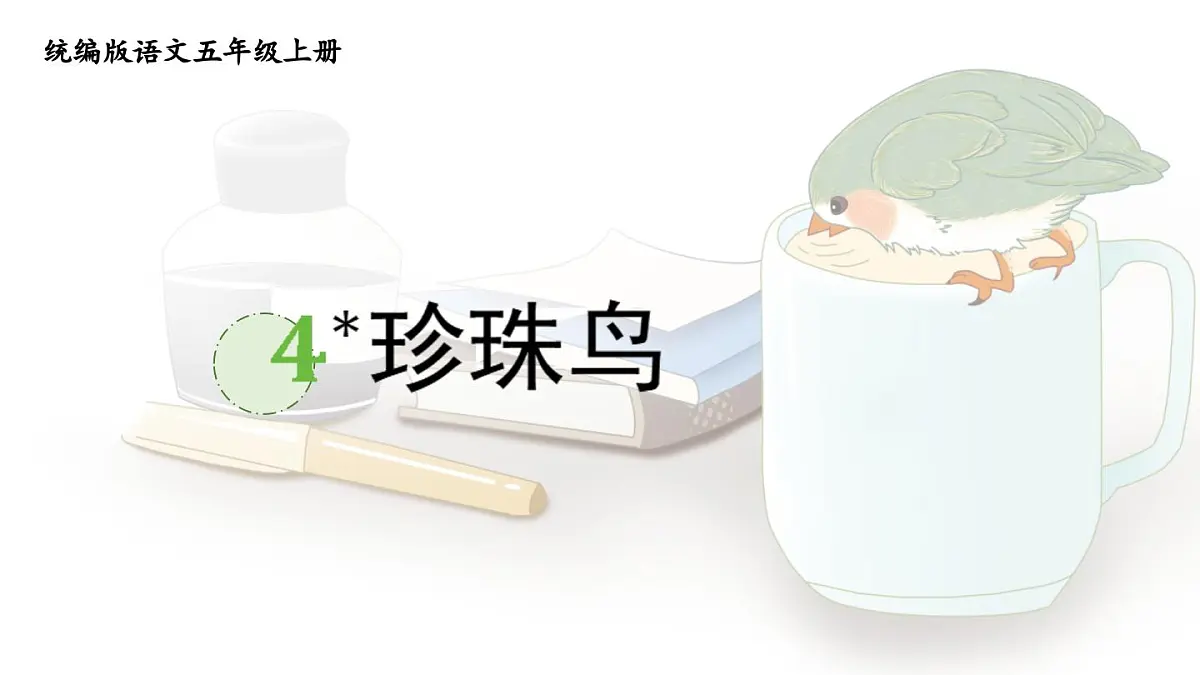 24人教统编版小学五年级语文上册第一单元4.珍珠鸟 课件第1页
