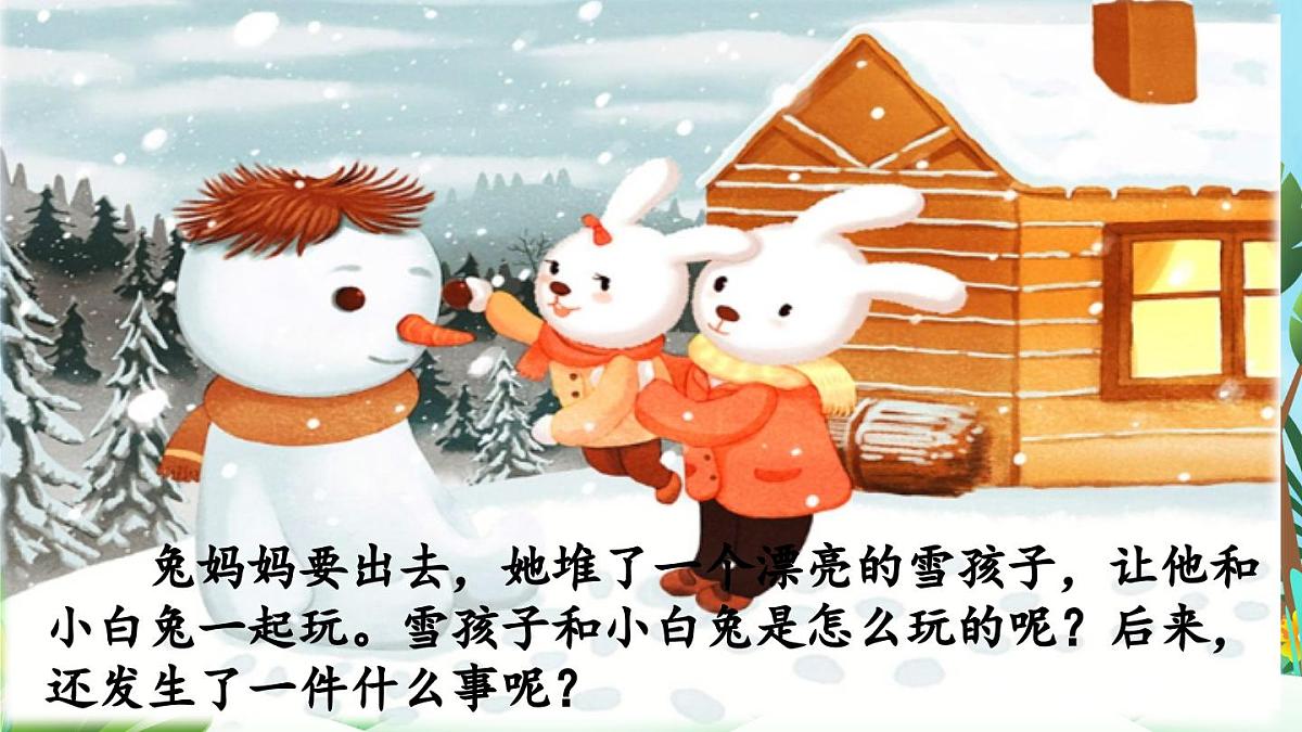 【核心素养】部编版小学语文二年级上册20 雪孩子-课件第4页
